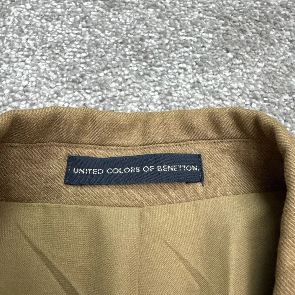 Vintage 90s United Colors Of Benetton Suit Blazer Jacket Mens 32 Brown Ventless